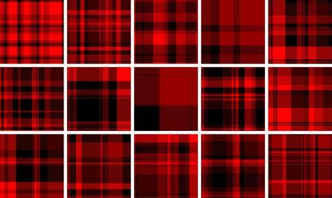 Plaid bundle for stylish wallpapers and trendy backgrounds. Vector patterns e Stock Illustration