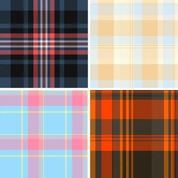 Plaid bundle for summer outings, park leisure, and alfresco dining. Seamless  Stock Illustration