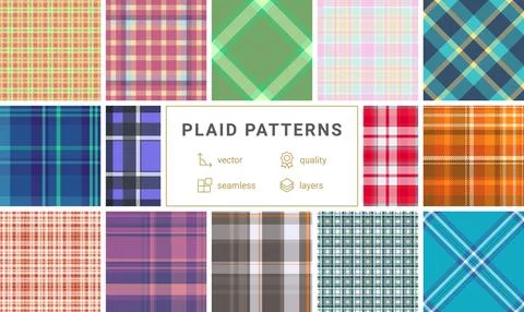 Plaid bundle for ties and neck accessories. Elegant tartan designs compleme.. Stock Illustration
