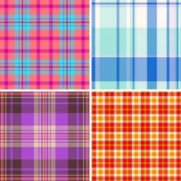 Plaid bundle for versatile wardrobe essentials. Vector patterns enhance tops, Illustrazione stock