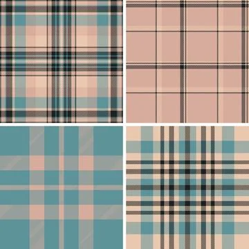 Plaid bundle for virtual event banners. Coordinated patterns create visually  스톡 일러스트