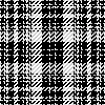 Plaid check pattern in black and white. Seamless texture fabric background. Stock Illustration