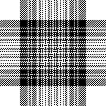 Plaid check pattern black white. Seamless fabric texture. Tartan textile prin Stock Illustration