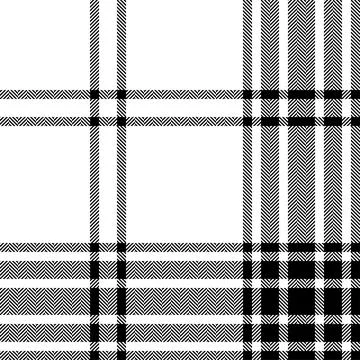 Plaid check pattern black white. Seamless fabric texture. Tartan textile prin Stock Illustration