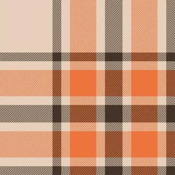 Plaid check pattern in orange and red colors. Seamless fabric texture. Tartan Stock Illustration