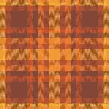 Plaid check pattern in orange and red colors. Seamless fabric texture. Tartan Stock Illustration