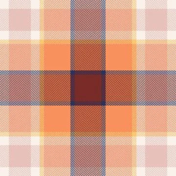 Plaid check pattern in orange and red colors. Seamless fabric texture. Tart.. イラスト素材