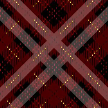 Plaid check pattern in red, black and white. Seamless fabric texture. eps10 Stock Illustration