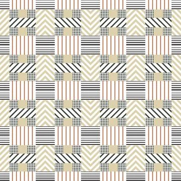 Plaid Checkered Fabric Pattern for flannel, tartan, packing, dress, skirt, .. Stock Illustration