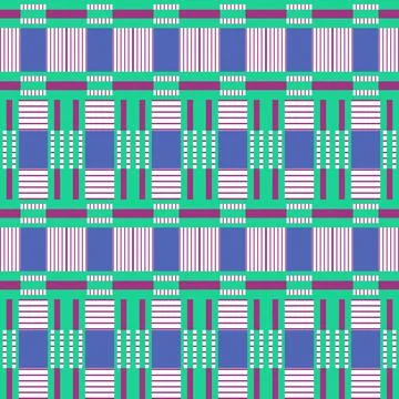 Plaid Checkered Fabric Pattern for flannel, tartan, packing, dress, skirt, .. Stock Illustration
