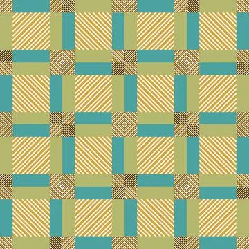 Plaid Checkered Fabric Pattern for flannel, tartan, packing, dress, skirt, .. Stock Illustration
