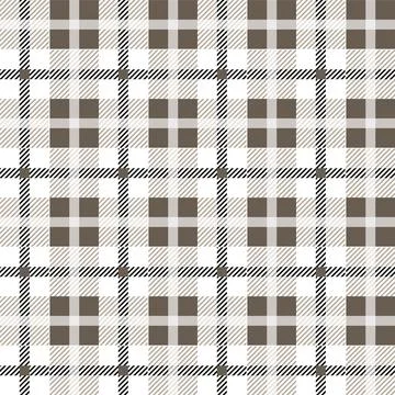 Plaid checkered tartan seamless pattern in black and white colors. Vector Stock Illustration