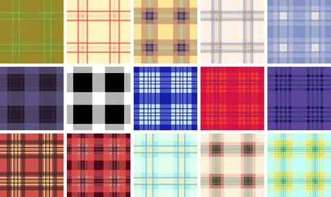 Plaid collection adapted for modern crafting design. Traditional tartan pat.. Stock Illustration