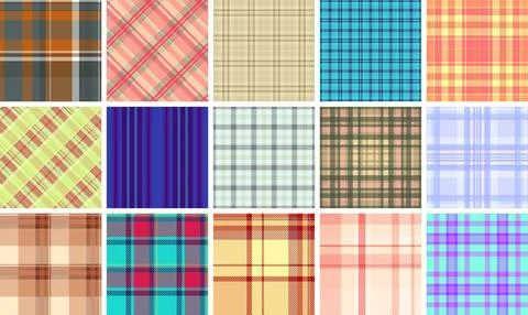 Plaid collection adapted for modern winter design. Traditional tartan pattern Stock Illustration