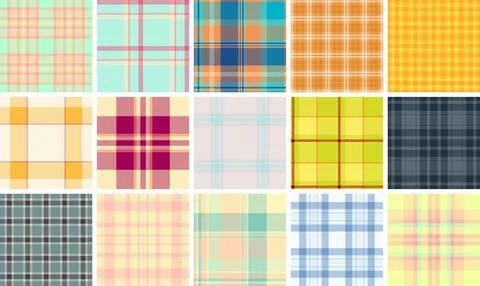 Plaid collection capturing the essence of custom fashion and atelier work. Ve Stock Illustration