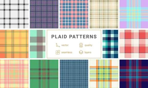 Plaid collection created for digital ads. Coordinated tartan repeats bring .. イラスト素材