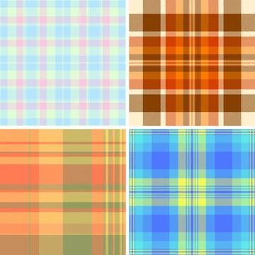 Plaid collection created for digital ads. Coordinated tartan repeats bring pr Stock Illustration