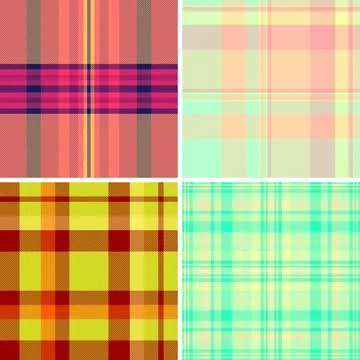 Plaid collection created for timeless daily fashion. Seamless patterns suit s Stock Illustration