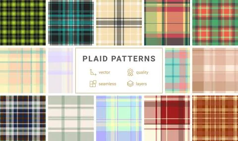 Plaid collection designed for composition notebook covers. Seamless pattern.. Stock-Illustration
