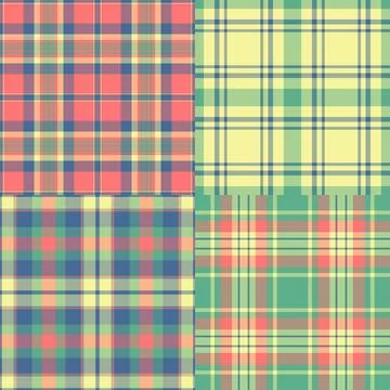 Plaid collection designed for modern creative workflows. Seamless repeats sup Stock Illustration