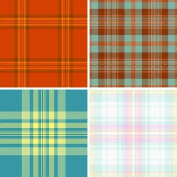 Plaid collection designed for printable materials. Tartan backgrounds enhance Stock Illustration