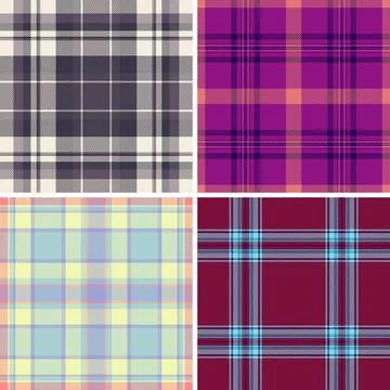 Plaid collection designed for printable materials. Tartan backgrounds enhance Ilustração Stock