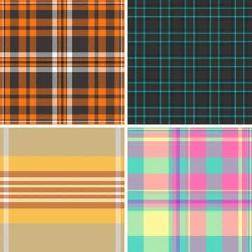 Plaid collection ideal for desktop wallpapers. Vector tartan patterns create  Illustrazione stock