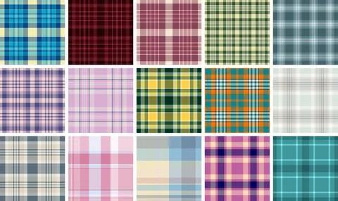 Plaid collection ideal for diary kits. Coordinated tartan repeats create cohe Illustrazione stock