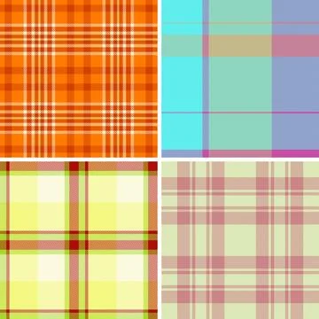 Plaid collection ideal for diary kits. Coordinated tartan repeats create cohe Stock-Illustration