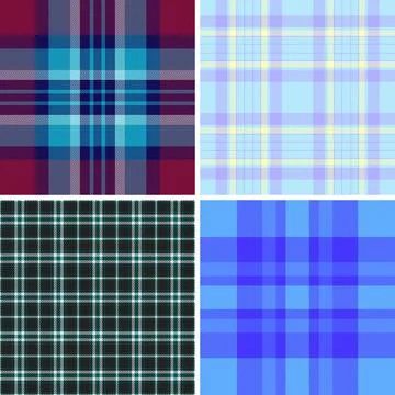 Plaid collection ideal for table runners. Tartan designs elevate seasonal dec Stockillustratie