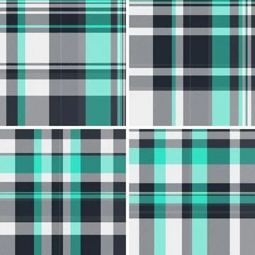 Plaid collection optimized for cold season decor. The pack works for throws,  Stock Illustration