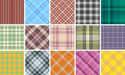 Plaid collection optimized for romantic gifts and crafts. The pack works fo.. Stock Illustration