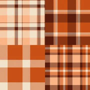 Plaid collection for stocking stuffers and accessories. Seamless vectors crea Stock Illustration