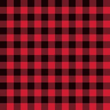 Plaid flannel pattern, black and red checkered seamless repeatable texture Stock Illustration