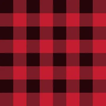 Plaid flannel pattern, black and red checkered seamless repeatable texture 스톡 일러스트