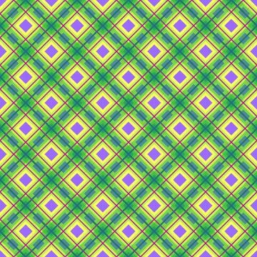 Plaid geometric diagonal seamless pattern. Checkered yellow color cartoon Illustrazione stock