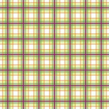 Plaid geometric seamless pattern. Checkered green color cartoon isolated textile Stock Illustration