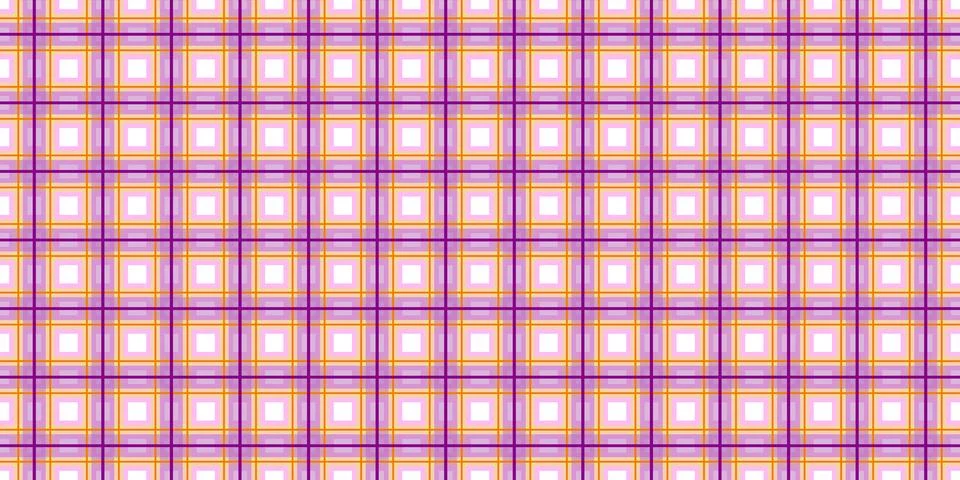 Plaid geometric seamless pattern. Checkered pink color cartoon isolated textile Stock Illustration