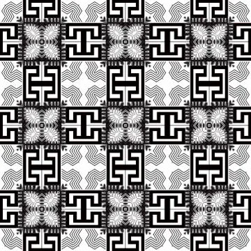 Plaid greek vector seamless pattern. Geometric tribal ethnic background. Orna Illustrazione stock