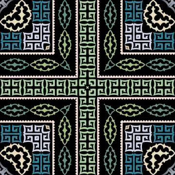 Plaid greek vector seamless pattern. Abstract tribal ethnic arabesque style   Illustrazione stock