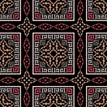 Plaid greek vector seamless pattern. Abstract tribal ethnic arabesque style   Stock Illustration