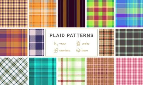Plaid pack created for bullet journal covers. Coordinated tartan patterns b.. Stock Illustration
