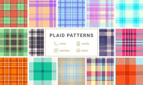 Plaid pack created for commercial winter designers. Ready-to-use tartan pat.. Illustrazione stock