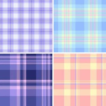 Plaid pack created for holiday napkins and tablecloths. Seamless repeats enha Stock Illustration