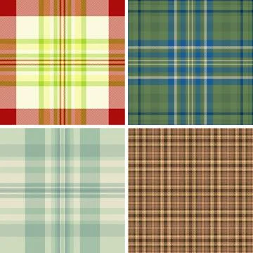 Plaid pack created for mobile app splash screens. Coordinated tartan textures Stock Illustration