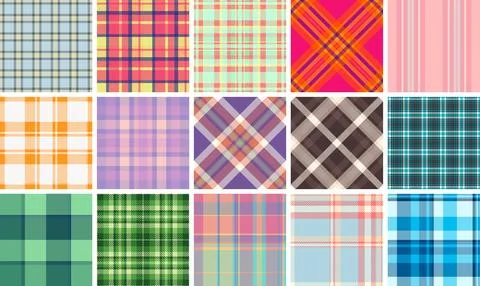 Plaid pack designed for banner ads. Vector tartan textures ensure attention-g Stock-Illustration