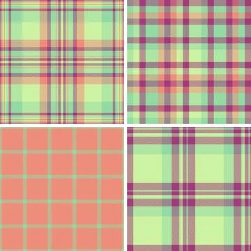 Plaid pack designed for Christmas tabletop decor. Coordinated tartan patterns Stock Illustration
