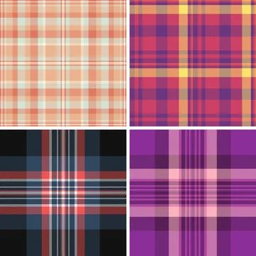 Plaid pack designed for classic layouts and retro branding. Vector format pre Stock Illustration