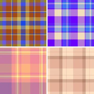Plaid pack designed for classic layouts and retro branding. Vector format pre Stock Illustration