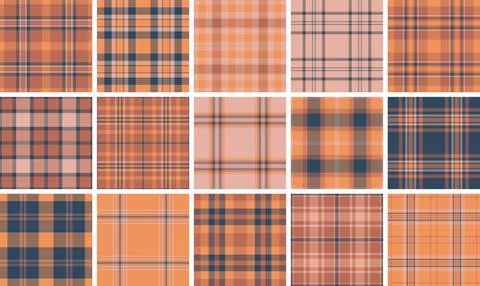 Plaid pack designed for classic layouts and retro branding. Vector format pre Stock Illustration